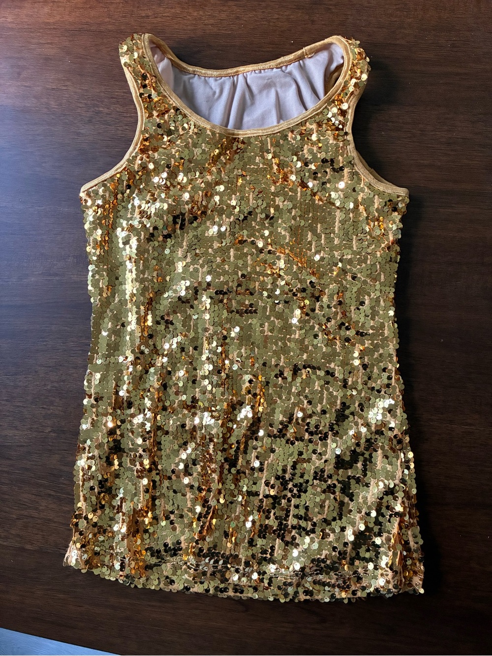balera Gold Sequin Tank Dress for Girls